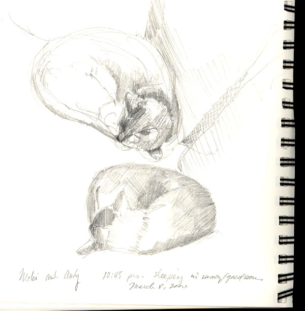 "Two Kitties Sleep"